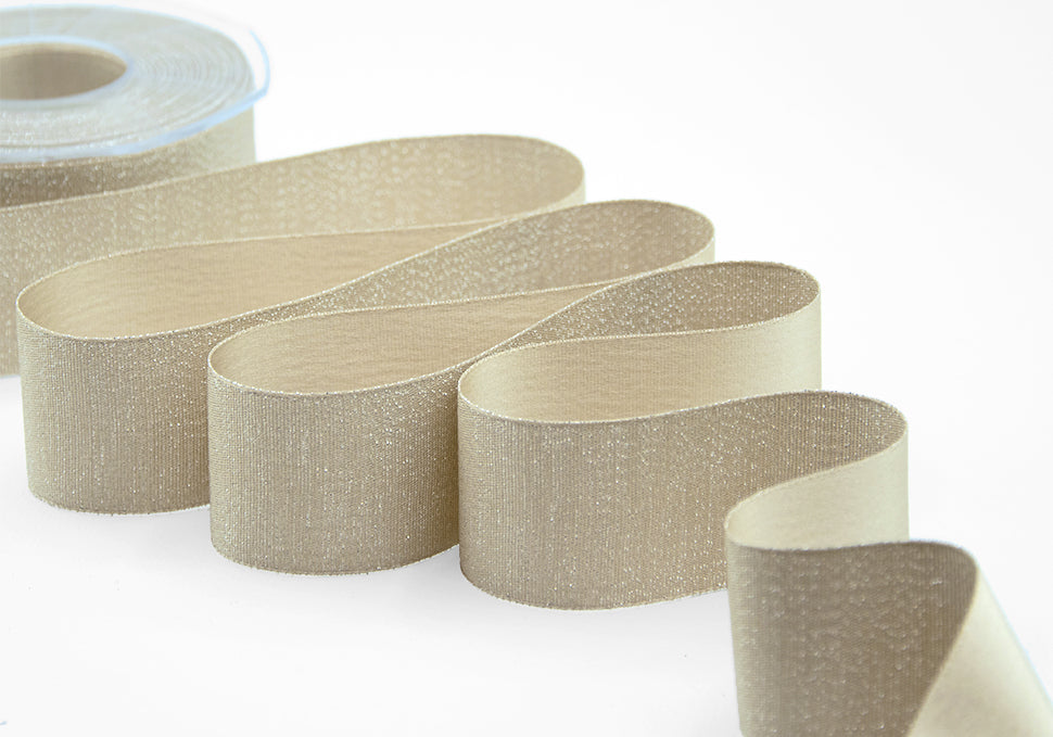 raso boutique lamè 40 mm beige