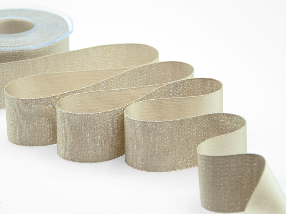 raso boutique lamè 40 mm beige