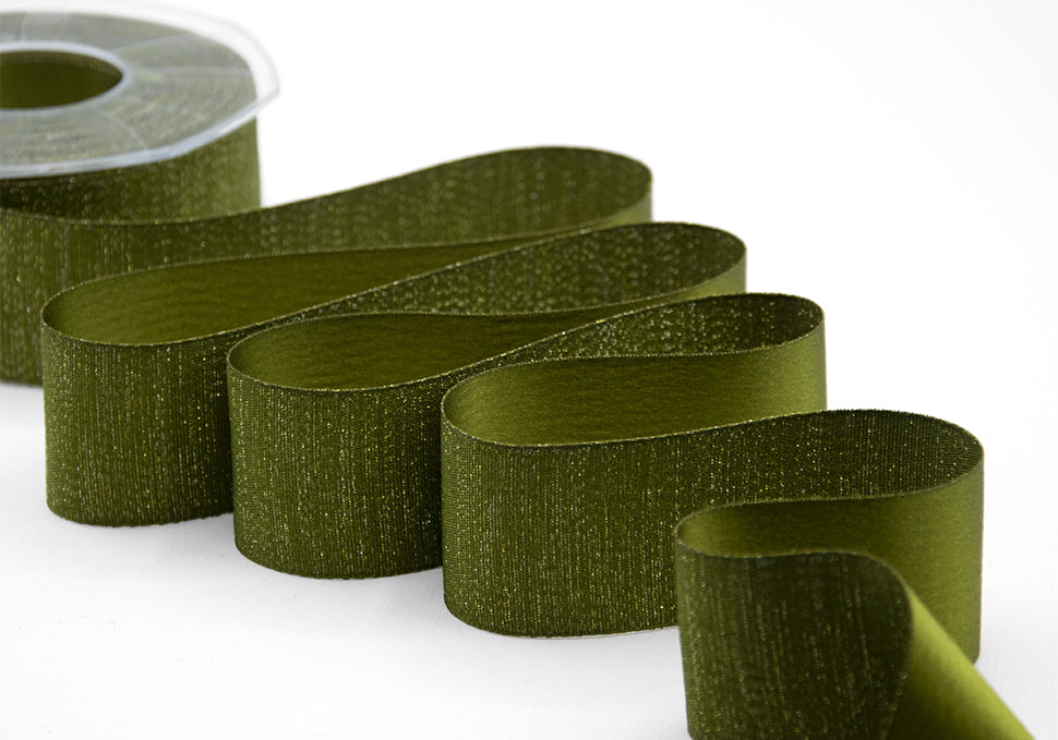 raso boutique lamè 40 mm verde muschio