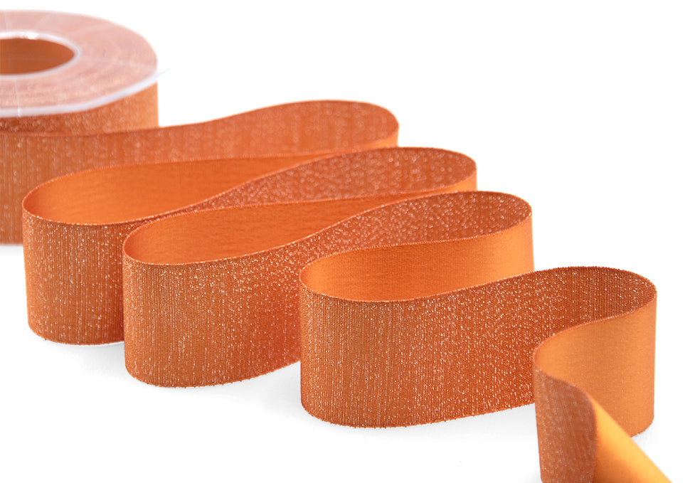 raso boutique lamè 40 mm arancio pesca