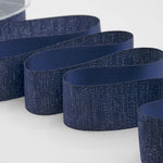 raso boutique lamè 40 mm blu scuro