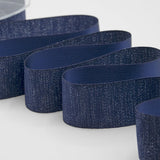 raso boutique lamè 40 mm blu scuro