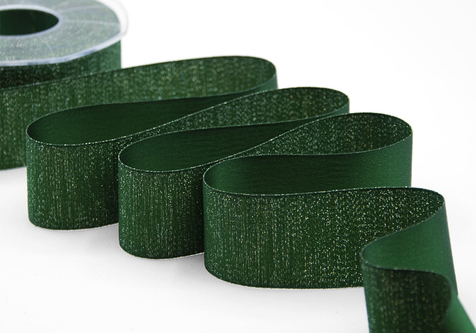 raso boutique lamè 40 mm verde inglese