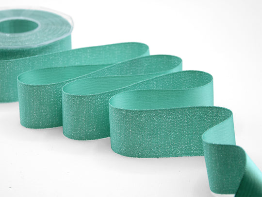 raso boutique lamè 40 mm verde acqua marina