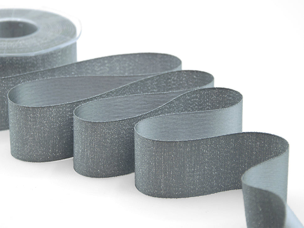 raso boutique lamè 40 mm grigio scuro