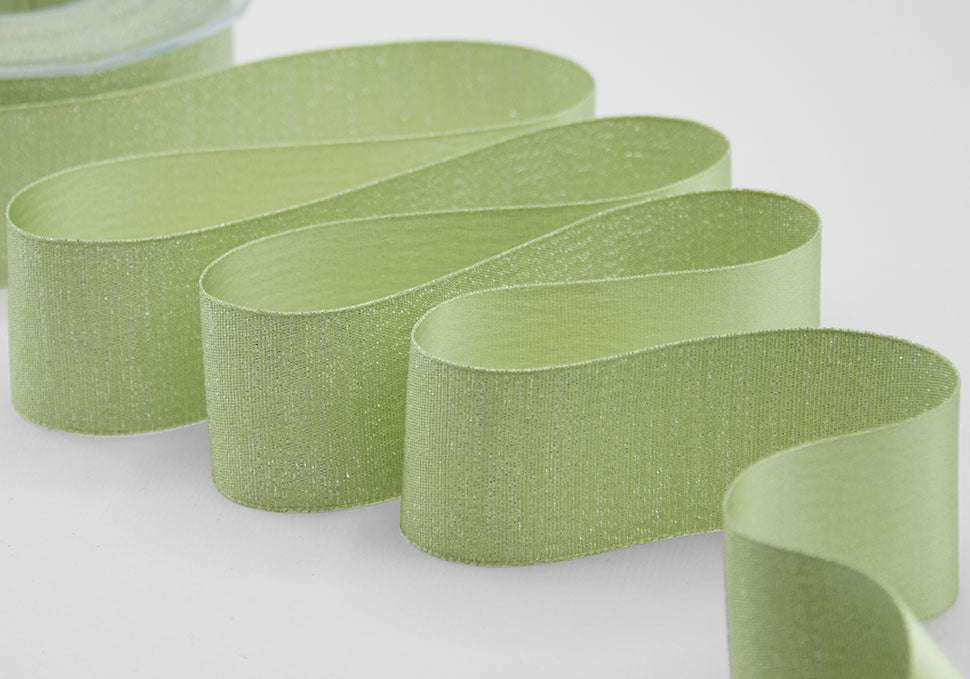 raso boutique lamè 40 mm verde prato