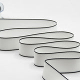 doppio raso opaco bordi neri 25 mm bianco naturale
