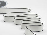doppio raso opaco bordi neri 25 mm bianco naturale