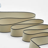 doppio raso opaco bordi neri 25 mm beige