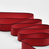 doppio raso opaco bordi neri 25 mm rosso