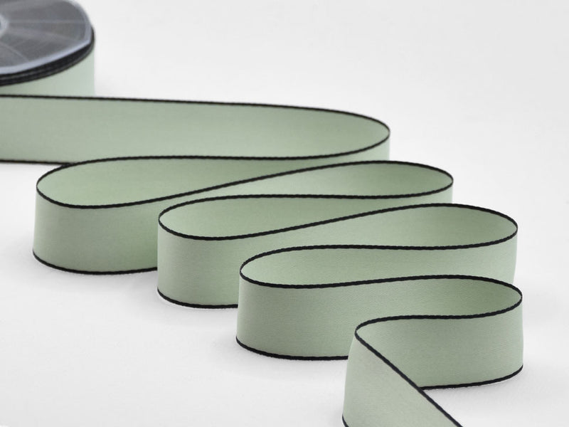 Double Matt Satin Black Edges 25 MM Sea Green