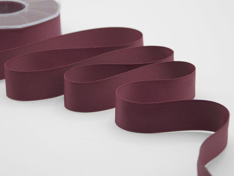 Double matte 25 mm bordeaux satin