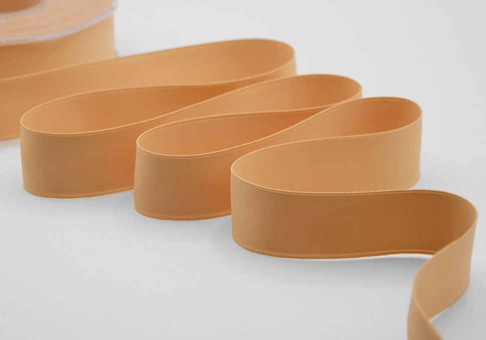doppio raso opaco 25 mm arancio albicocca