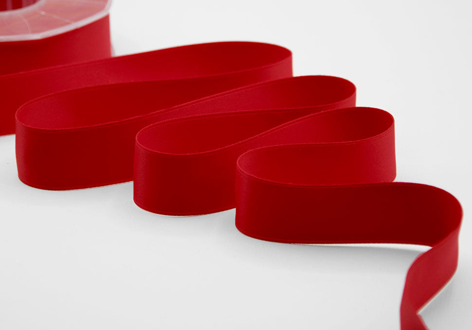 doppio raso opaco 25 mm rosso