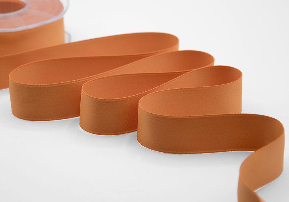 doppio raso opaco 25 mm arancio pesca