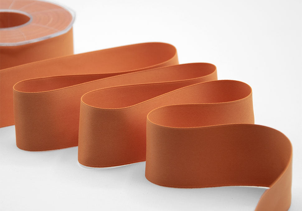 doppio raso opaco 40 mm arancio pesca