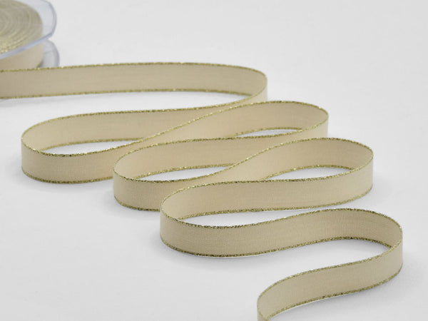 Polycotton Gold Edges 15 MM Ivory