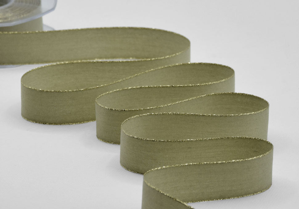 policotone bordi oro 25 mm verde salvia