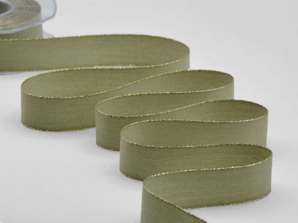 Polycotton Gold Edges 25 MM Sage