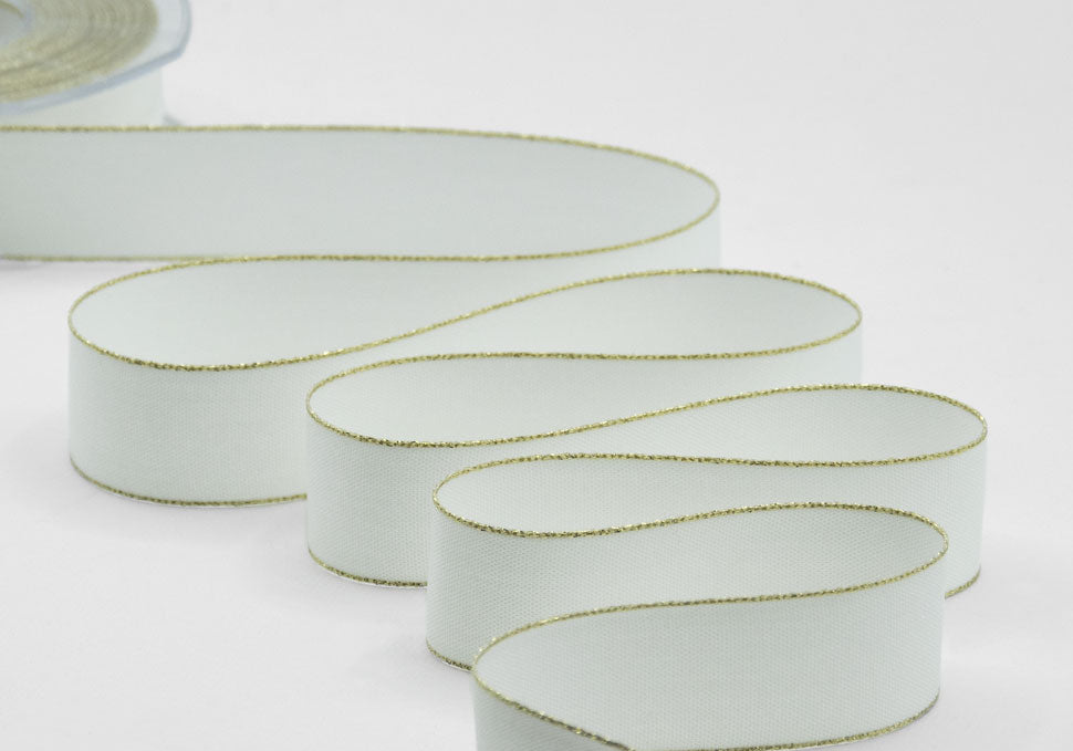 policotone bordi oro 25 mm bianco naturale