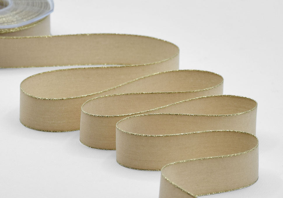 policotone bordi oro 25 mm beige