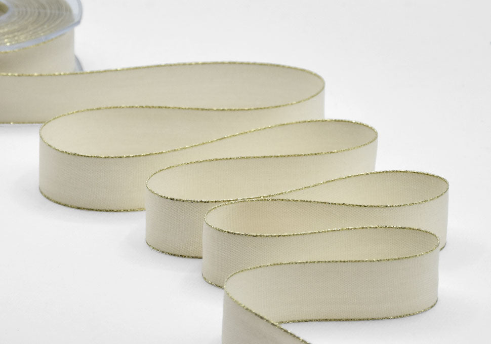 policotone bordi oro 25 mm avorio