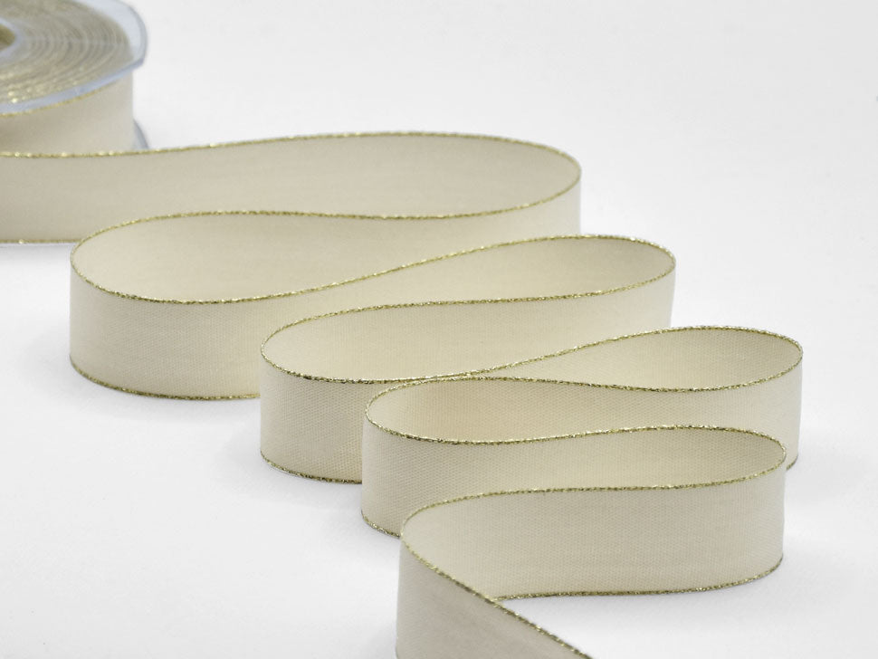 policotone bordi oro 25 mm avorio