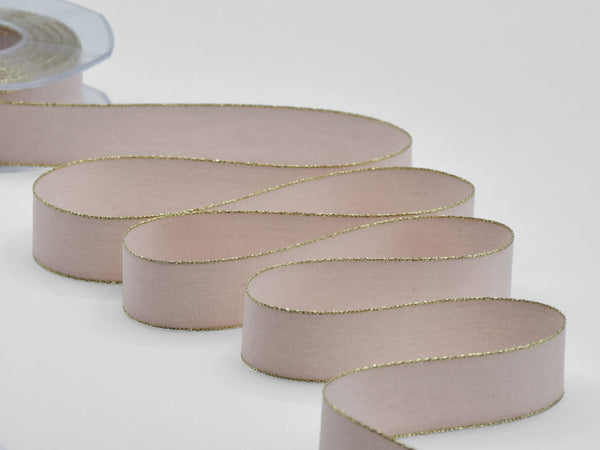 Polycotton Gold Edges 25 MM Powder Pink