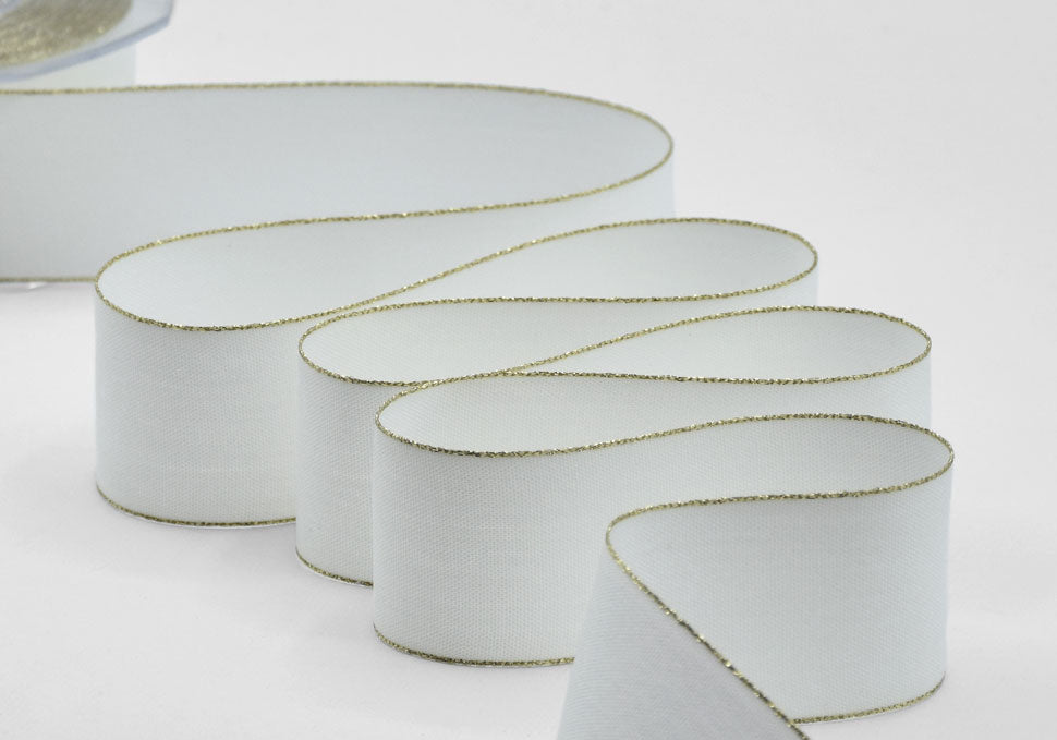 policotone bordi oro 40 mm bianco naturale