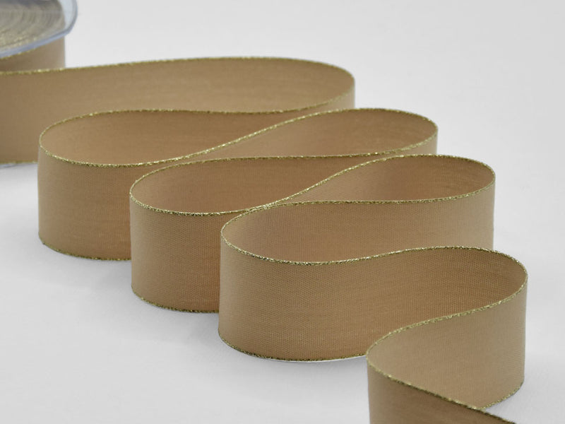 Polycotton Gold Edges 40 MM Beige