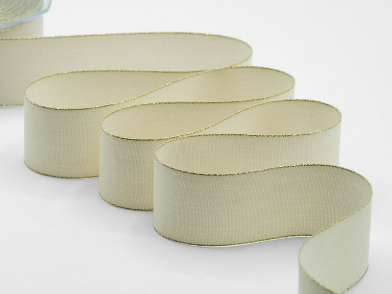 Polycotton Gold Edges 40 MM Ivory