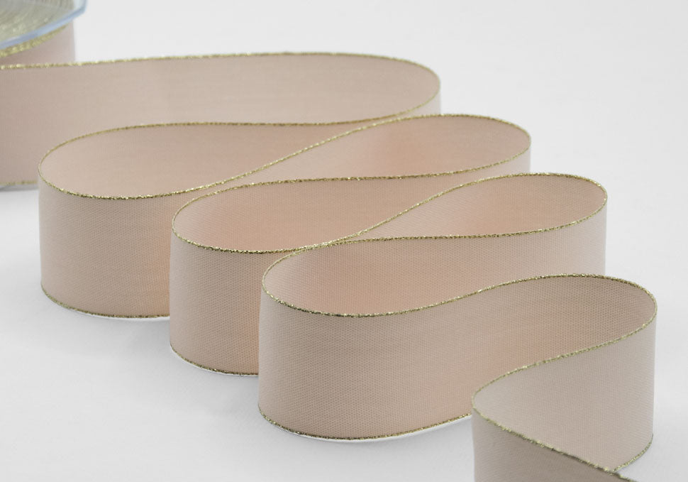 policotone bordi oro 40 mm rosa cipria