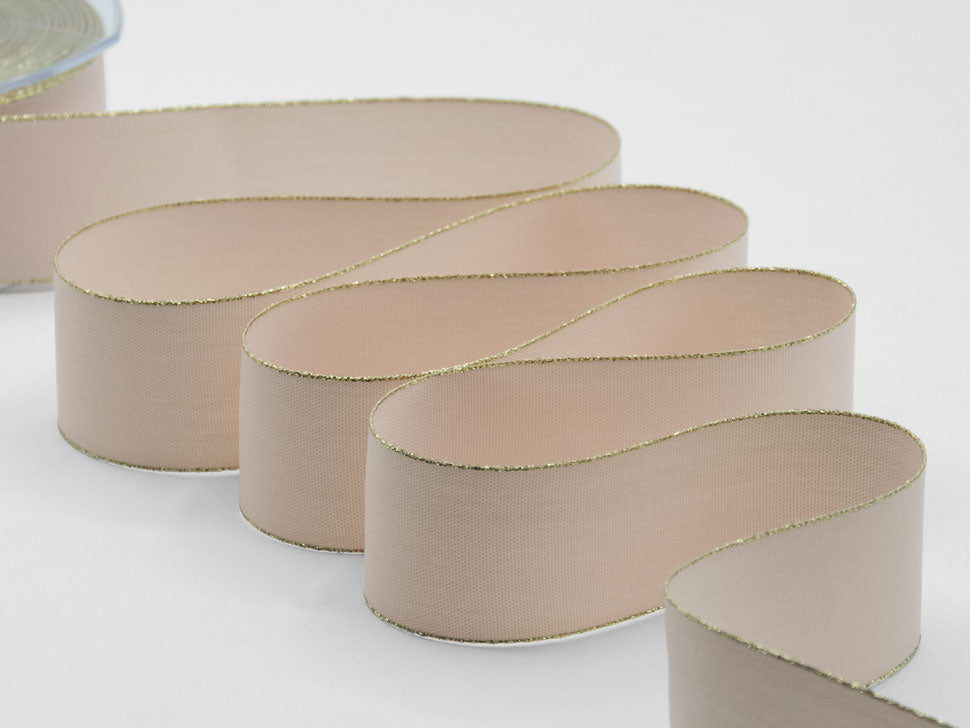 policotone bordi oro 40 mm rosa cipria