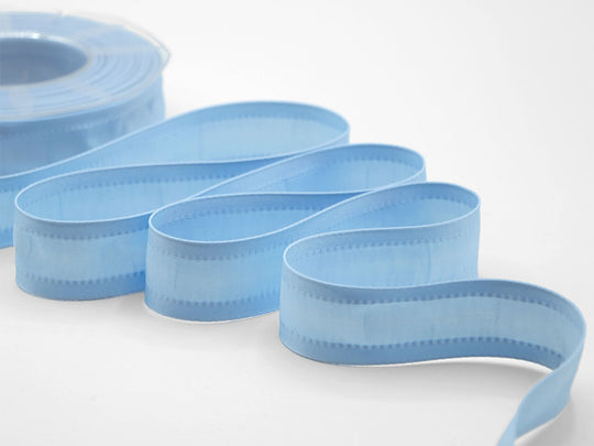 Silk reinforced borders 25 mm blue baby