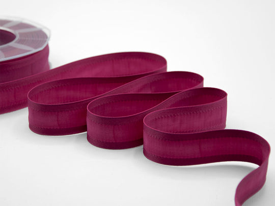 Silk reinforced borders 25 mm cyclamen