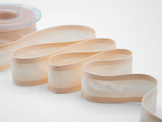 Silk reinforced edges 38 mm light salmon