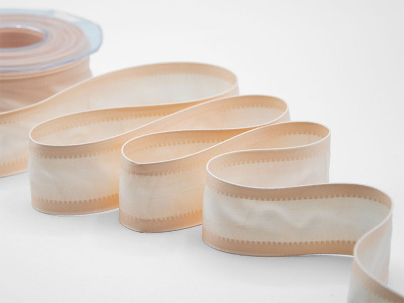Silk reinforced edges 38 mm light salmon