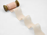 crepe effetto seta sfrangiato 40 mm albicocca chiaro