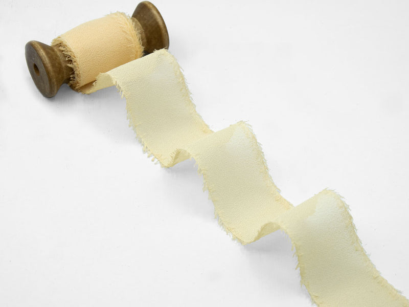 crepe effetto seta sfrangiato 40 mm champagne