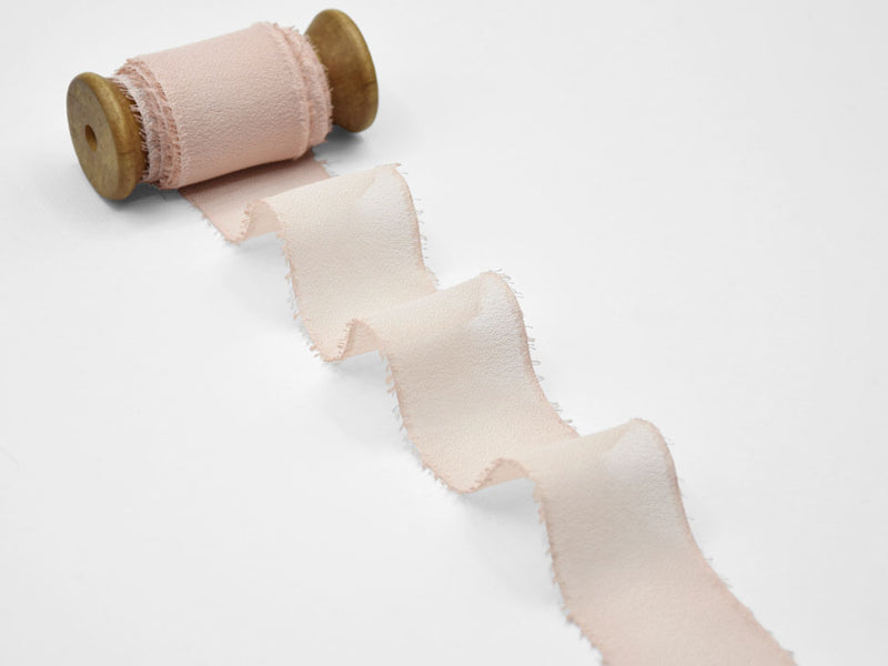 Crêpe Silk Effect Fringed Powder Pink 40mm
