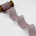 crepe effetto seta sfrangiato 40 mm cipria scuro