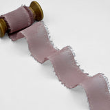 crepe effetto seta sfrangiato 40 mm cipria scuro