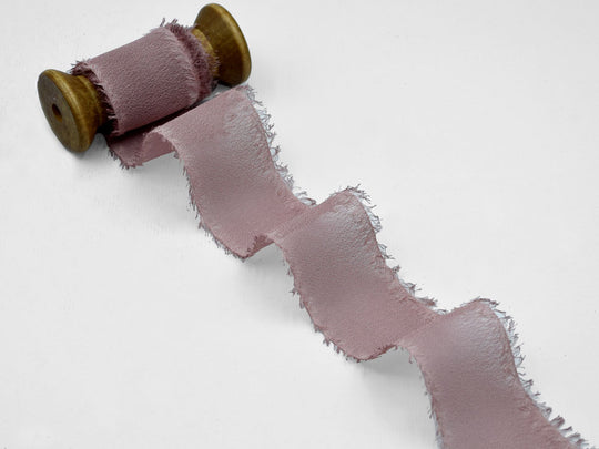 crepe effetto seta sfrangiato 40 mm cipria scuro