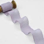 crepe effetto seta sfrangiato 40 mm malva chiaro