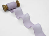 crepe effetto seta sfrangiato 40 mm malva chiaro