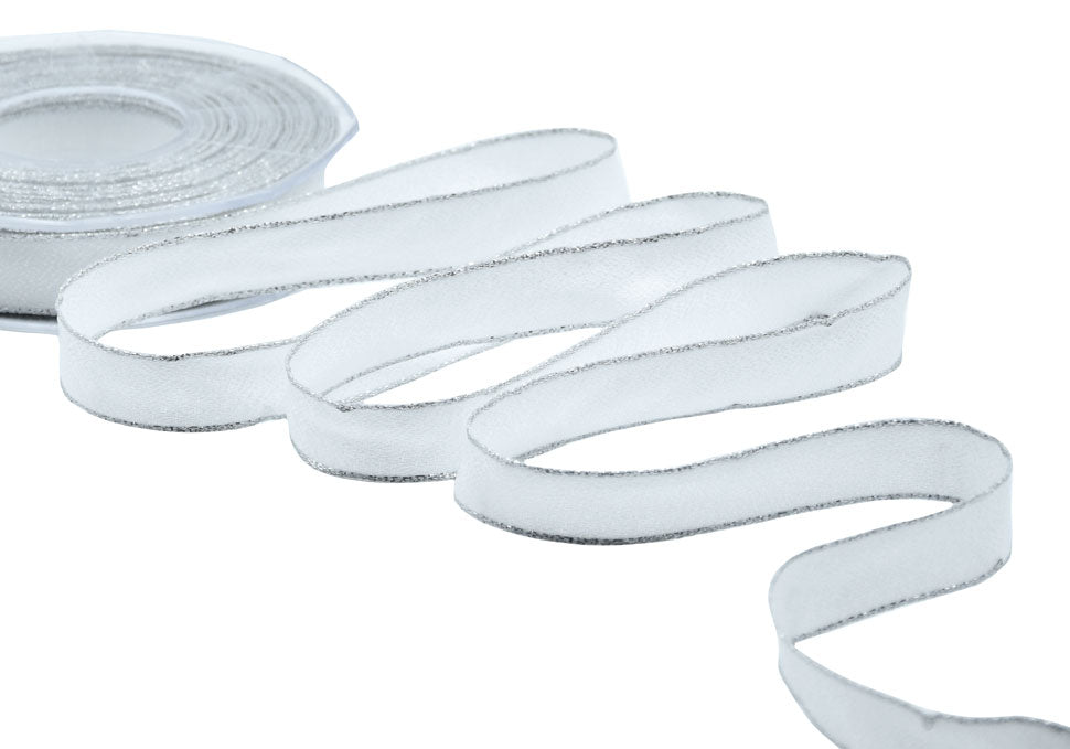 sablè bordi lurex 15 mm bianco naturale / argento
