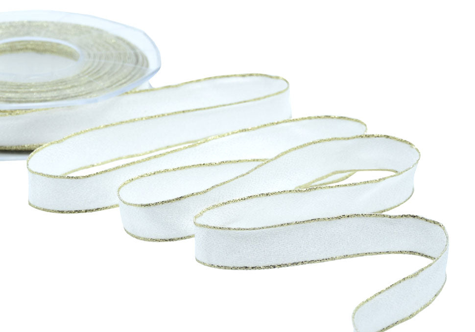 sablè bordi lurex 15 mm bianco naturale / oro