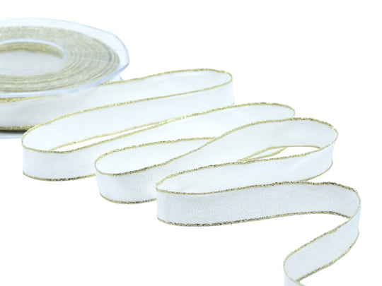 sablè bordi lurex 15 mm bianco naturale / oro