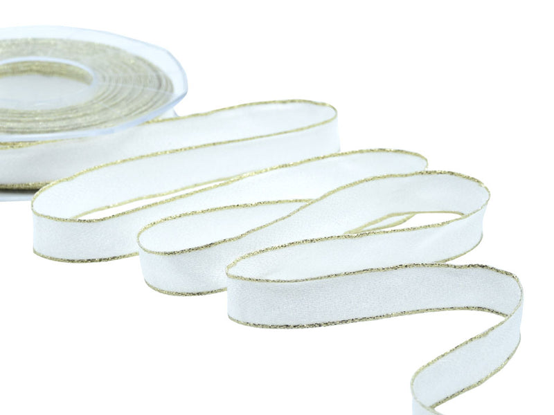 sablè bordi lurex 15 mm bianco naturale / oro