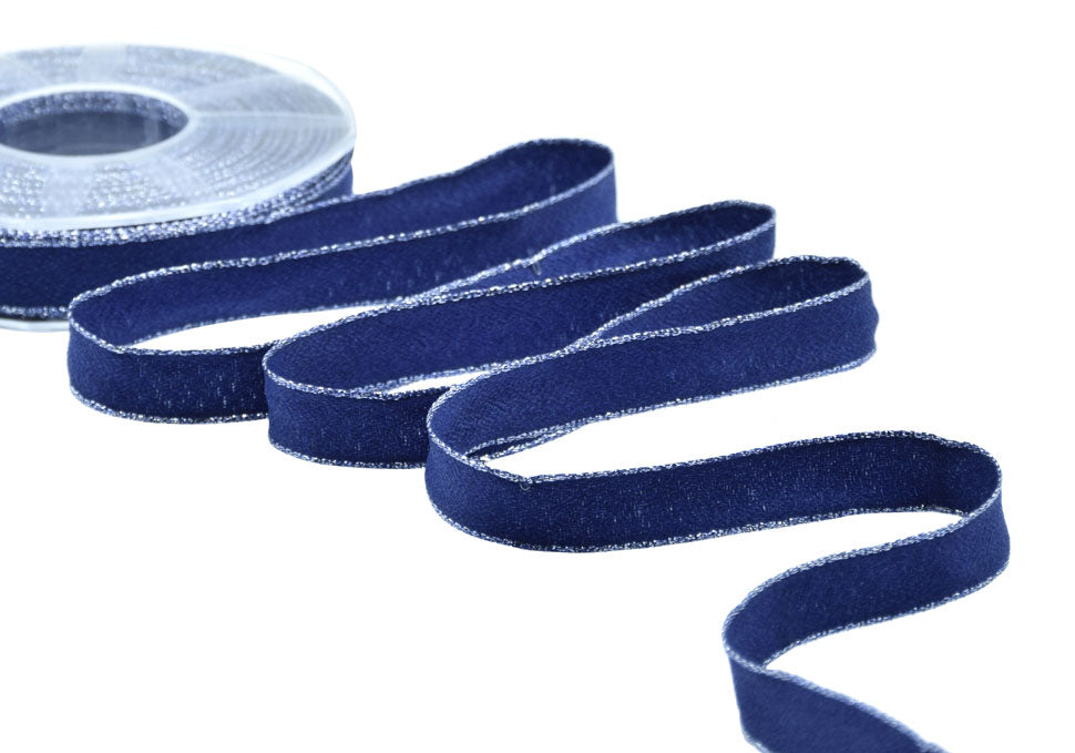 sablè bordi lurex 15 mm blu scuro